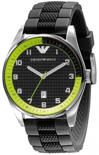 Emporio Armani Sport Collection Silicone Strap Black Dial Men's Watch - AR5877