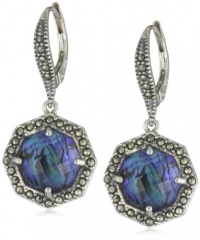 Judith Jack Blue Maldives Sterling Silver, Blue Abalone and Marcasite Drop Earrings