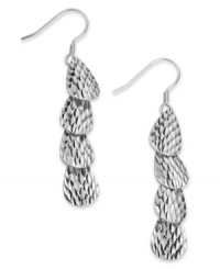 Add a touch of sparkle. Giani Bernini's four-tier drop earrings features a sparkle cut for extra shine. Set in sterling silver. Approximate drop: 2 inches. Approximate width: 1/4 inch.