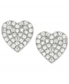 Sparkling hearts they'll love. CRISLU's children's earrings are embellished with shimmering cubic zirconias (1/25 ct. t.w.) and set in platinum over sterling silver. Approximate diameter: 1/3 inch.