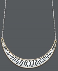 Perfect for prowling. Giani Bernini's zebra print cut-out necklace embraces some seriously fierce fashion. Crafted in sterling silver and 24k gold over sterling silver. Approximate length: 18 inches. Approximate drop: 3 inches.