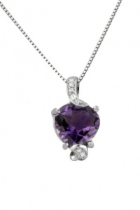 Effy Jewlery 14K White Gold Amethyst & Diamond Pendant, 1.36 TCW