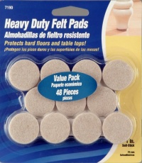 Waxman 4719095N 1-Inch Self-Stick Round Felt Pads Value Pack, Oatmeal