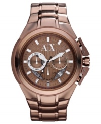 Take a step away from classic silvers and golds with this neutral-hued steel watch from AX Armani Exchange.