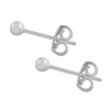 Sterling Silver 3-mm Bead Ball Stud Earrings