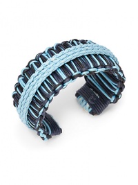 THE LOOKWoven designFaux leather braided detailDyed rope settingTHE MEASUREMENTWidth, about 1.25ORIGINMade in USA