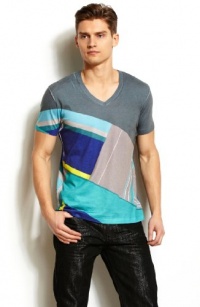 Armani Exchange Pieced Color V-Neck Tee