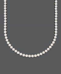 For a perfectly polished look, add this elegant Belle de Mer necklace. Crafted with grade A+, cultured freshwater pearls (7-1/2-8 mm) and a 14k gold clasp. Approximate length: 16 inches.