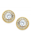 Understated brilliance. This pair of stud earrings from Eliot Danori is crafted from 18k gold-plated brass with crystals and cubic zirconias (1 ct. t.w.) adding luster. Approximate drop: 3/8 inch.