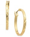 Turn fashion on its head with these inside out hoop earrings from Charter Club. Crafted in gold tone mixed metal. Approximate drop: 9/10 inch.