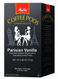 Melitta Parisian Vanilla Coffee Pods, 18 count (Pack of 4)