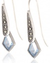 Judith Jack Color Cascade Sterling Silver, Marcasite and Blue Spinel Drop Earrings