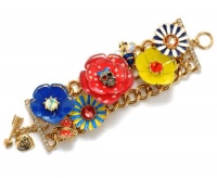 Betsey Johnson Yacht Club Spectator Multi Flower Statement Bracelet (FINAL SALE)