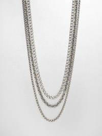 From the Chain Collection. A mix of rolo, wheat and curb sterling silver link chains in a long and elegant design. Sterling silverLength, about 36Toggle clasp closureImported 