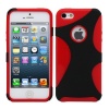 Fosmon HYBO Series TPU + PC Splash Design Case for Apple iPhone 5 - Red / Black