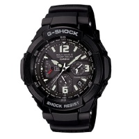 Casio Aviation Black Dial Black Rubber Mens Watch GW3000BB-1A