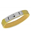 Simply chic. Fossil's bracelet is crafted from yellow leather with a turnlock closure in silver-tone mixed metal adding a stylish touch. Adjusts to fit wrist. Approximate length: 7-7-3/4 inches.