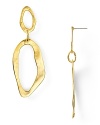 A provoking play on shape, Kenneth Jay Lane's double drop earrings add instant interest. Sweep up long locks to show off these golden danglers--red lipstick makes them pop.