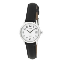 Timex Women's T2H331 Easy Reader Black Leather Strap Watch