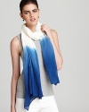 A large dip dye scarf in soft jersey knit, the perfect complement to those chilly summer nights.