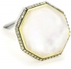 Judith Jack Octagon Sterling Silver, Mother of Pearl and  Marcasite Octagon Ring, Size 8