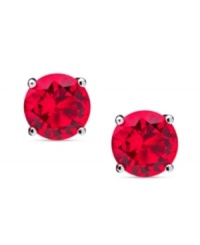 Celebrate your favorite month of the year with these January birthstone earrings by CRISLU. Stud earrings feature round-cut, garnet-colored cubic zirconias (3 ct. t.w.) set in sterling silver with a platinum finish. Approximate diameter: 1/4 inch.