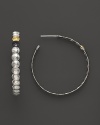 Single 24K gold and dark silver details lend intrigue to Gurhan's sterling silver Lentil hoops.