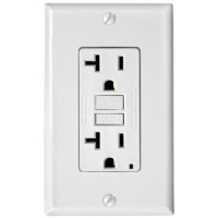 Leviton N7899-W 20-Amp 125-Volt SmartLock Pro Slim Non-Tamper-Resistant Duplex GFCI Receptacle, White