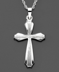 Pure and elegant, this stylized Florentine cross pendant is crafted in 14k white gold. Approximate length: 1-1/4 inches. Chain not included.