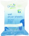 Grab Green Wet Dryer Cloths, Fragrance Free, 32 Sheets