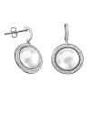 Give into classic glamour with this pair of sterling silver and cubic zirconia earrings from Crislu. The iridescence of an oversized freshwater pearl adds a dazzling point to a formal look.