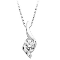 1/20 ct. Diamond Sirena Solitaire Pendant in 14K White Gold