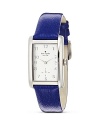 A vibrant cobalt leather strap brings on-trend edge to this classic, lady-like timepiece from kate spade new york.