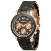 Black Rose Gold Chronograph Look Analog Watch