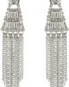 ABS By Allen Schwartz High Drama Silver-Tone Chandelier Chain Earrings