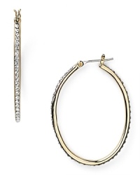 Take your jewel box in a classic direction with Lauren Ralph Lauren's hoop earrings. Set with subtle crystals, this gold tone pair is an essential asset to every wardrobe.