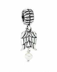 Angel wings gain extra significance with the addition of a luminous white pearl. Charm by PANDORA.