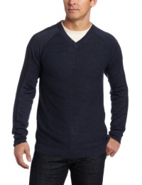 Calvin Klein Sportswear Men's V-Neck Solid Mixed Gauge Sweater