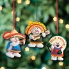 3 Feliz Navidad Snowman Christmas Ornaments/mexican Holiday Decor/tree Decorations