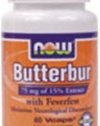 NOW Foods Butterbur with Feverfew, 60 Capsules