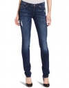 7 For All Mankind Women's Roxanne Slim Fit Jean, Destroyed Brushed Blue, 26