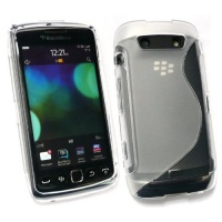 BlackBerry 9850 / 9860 Torch Rubber TPU Gel Case Cover Skin Wave Pattern Clear By Kit Me Out