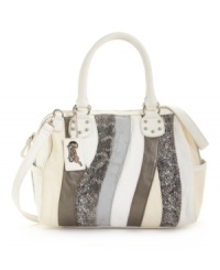 Spice up your style with this multi-textured design from Carlos by Carlos Santana. Animal-inspired accents, glossy hardware and a convenient shoulder strap give this design stylish functionality.