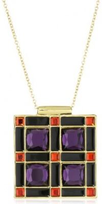 Kate Spade New York Levitt Squares Multi Purple Pendant Necklace