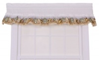 Ellis Curtain Kitchen Collection Sea Shells Ruffled Valance, White