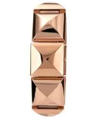 Go undercover with this pyramid-stud watch from Vince Camuto. Features a bangle bracelet-inspired design with a covered dial.