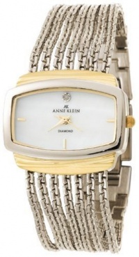 Anne Klein Women's 108401MPTT Diamond Accented Two-Tone Chain Bracelet Watch