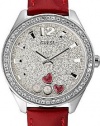 GUESS U0117L2 Red Glitter Heart Watch