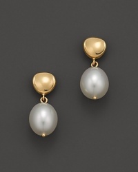 Cultured freshwater pearls are set in 14K yellow gold.