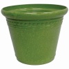 Garden Odyssey PLYFP72616BB3 Glazed Milano Planter, Crackled Green, 16-Inch